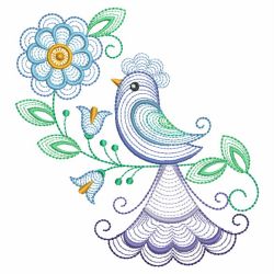 Rippled Fancy Bird 02(Lg) machine embroidery designs