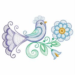 Rippled Fancy Bird 03(Md) machine embroidery designs