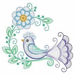 Rippled Fancy Bird 04(Lg) machine embroidery designs