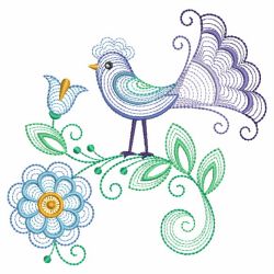 Rippled Fancy Bird 09(Sm) machine embroidery designs