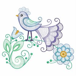 Rippled Fancy Bird 10(Lg) machine embroidery designs