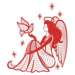 Redwork Rippled Angels 01(Md) machine embroidery designs