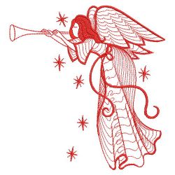 Redwork Rippled Angels 03(Lg) machine embroidery designs