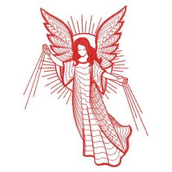 Redwork Rippled Angels 04(Lg) machine embroidery designs