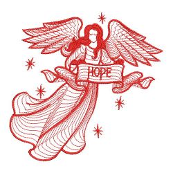 Redwork Rippled Angels 06(Lg) machine embroidery designs