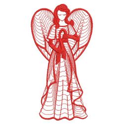 Redwork Rippled Angels 07(Lg) machine embroidery designs