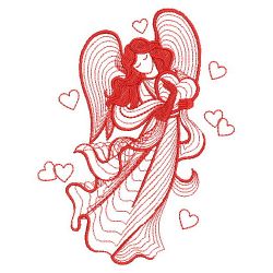 Redwork Rippled Angels 08(Md) machine embroidery designs