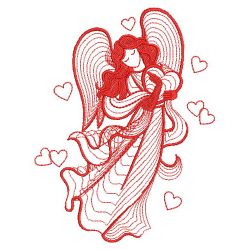 Redwork Rippled Angels 08(Lg) machine embroidery designs