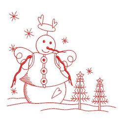 Redwork Country Snowman 01(Sm) machine embroidery designs