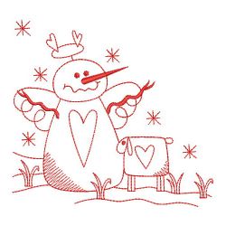 Redwork Country Snowman 02(Lg) machine embroidery designs