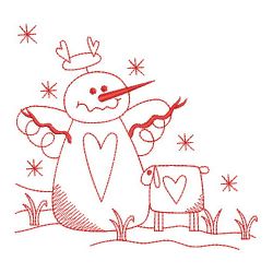 Redwork Country Snowman 02(Sm)