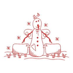 Redwork Country Snowman 03(Sm) machine embroidery designs