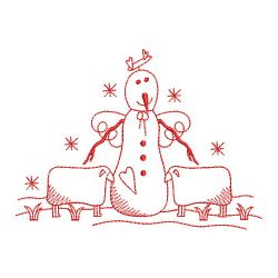 Redwork Country Snowman 03(Sm)