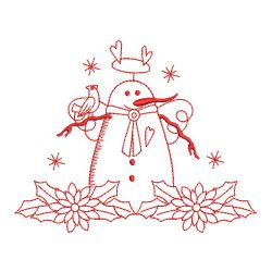 Redwork Country Snowman 04(Sm) machine embroidery designs