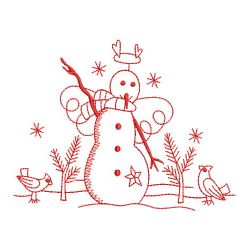 Redwork Country Snowman 05(Sm) machine embroidery designs