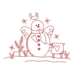 Redwork Country Snowman 07(Md) machine embroidery designs