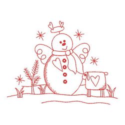 Redwork Country Snowman 07(Lg)