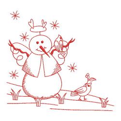 Redwork Country Snowman 09(Sm) machine embroidery designs