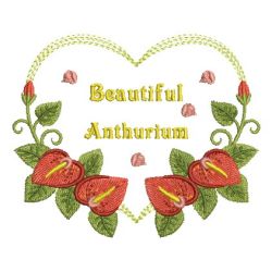 Beautiful Anthurium 05 machine embroidery designs