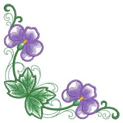 Month Flowers Corner 02(Md) machine embroidery designs