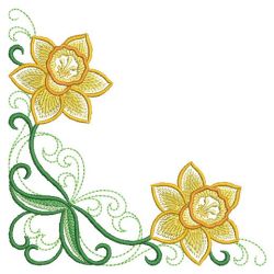 Month Flowers Corner 03(Md) machine embroidery designs