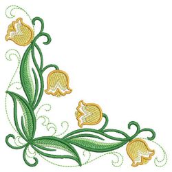 Month Flowers Corner 05(Md) machine embroidery designs