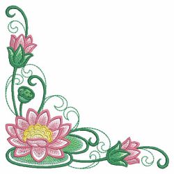 Month Flowers Corner 07(Lg) machine embroidery designs