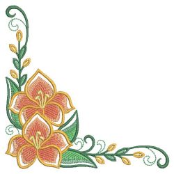 Month Flowers Corner 08(Md) machine embroidery designs