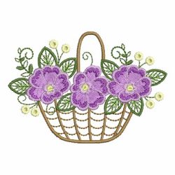 Heirloom Flower Baskets 2 14 machine embroidery designs