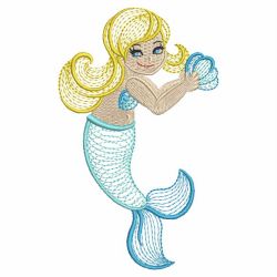 Rippled Little Mermaid 02(Md) machine embroidery designs