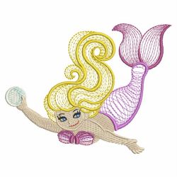 Rippled Little Mermaid 03(Md) machine embroidery designs