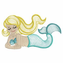 Rippled Little Mermaid 07(Md) machine embroidery designs