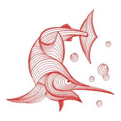 Redwork Sea Animals 05(Lg) machine embroidery designs