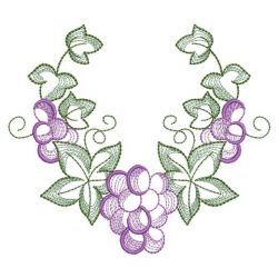 Rippled Heirloom Grapes 01(Sm) machine embroidery designs