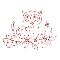 Redwork Cute Owls 05(Sm) machine embroidery designs