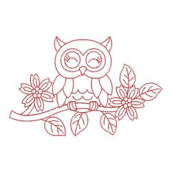 Redwork Cute Owls 07(Sm) machine embroidery designs