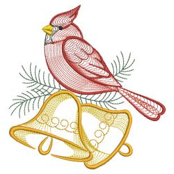 Rippled Christmas Cardinal 01(Lg) machine embroidery designs