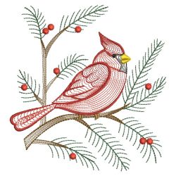 Rippled Christmas Cardinal 02(Sm) machine embroidery designs