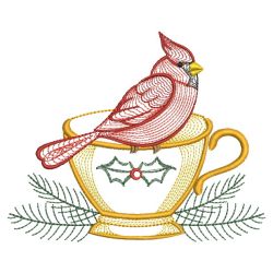 Rippled Christmas Cardinal 03(Sm) machine embroidery designs