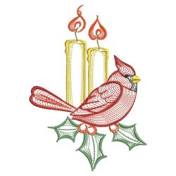 Rippled Christmas Cardinal 04(Sm) machine embroidery designs