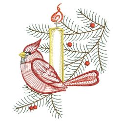 Rippled Christmas Cardinal 05(Md) machine embroidery designs