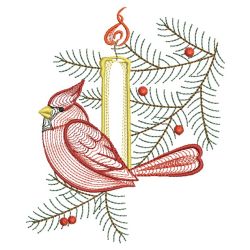 Rippled Christmas Cardinal 05(Sm) machine embroidery designs