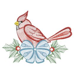 Rippled Christmas Cardinal 06(Md) machine embroidery designs