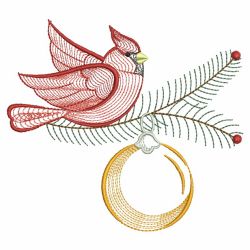 Rippled Christmas Cardinal 13(Md) machine embroidery designs
