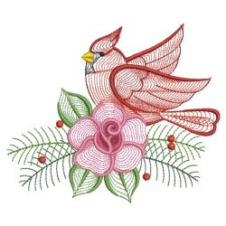 Rippled Christmas Cardinal 16(Md) machine embroidery designs