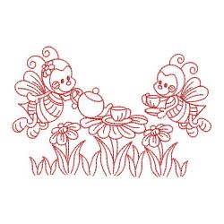 Redwork Tea Time 07(Lg) machine embroidery designs