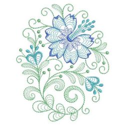 Rippled Jacobean Flowers 02(Md) machine embroidery designs