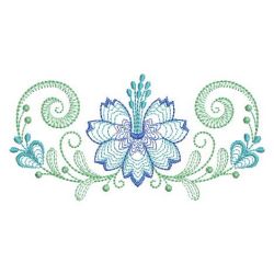 Rippled Jacobean Flowers 03(Lg) machine embroidery designs