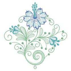 Rippled Jacobean Flowers 05(Lg) machine embroidery designs