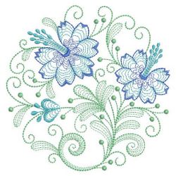 Rippled Jacobean Flowers 06(Lg) machine embroidery designs